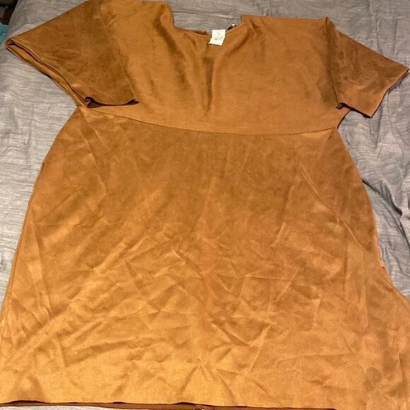 Faux Suede Bodycon Dress Ashley Stewart 30/32 Plus size - Picture 3 of 8